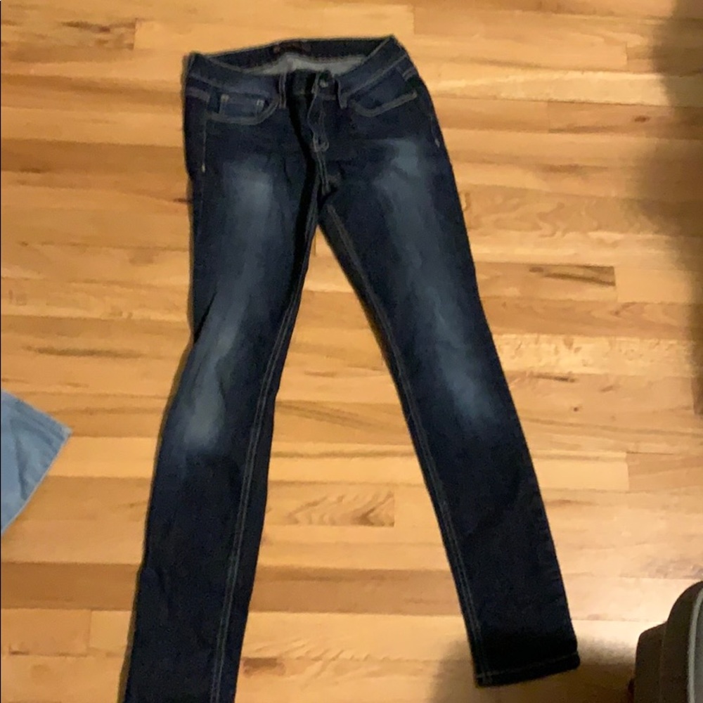 Jeans, beautiful color!  Not high rise.